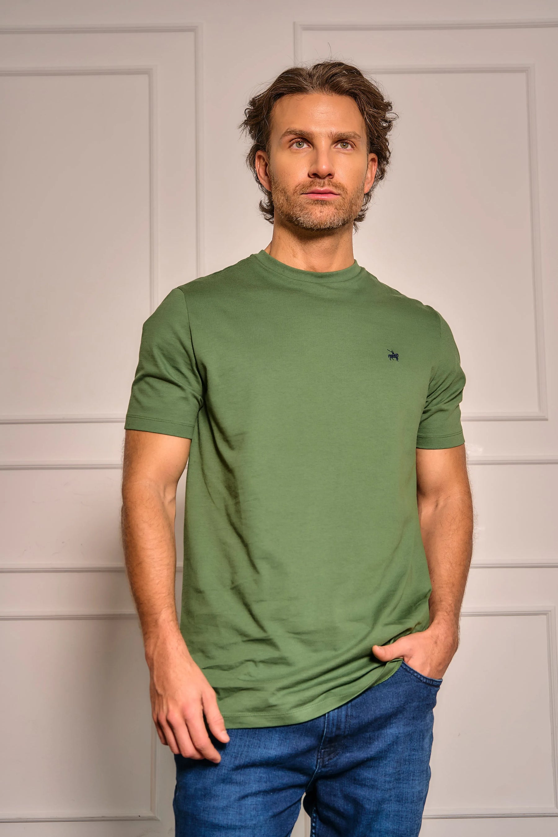 Camiseta Soft Hombre Verde Militar