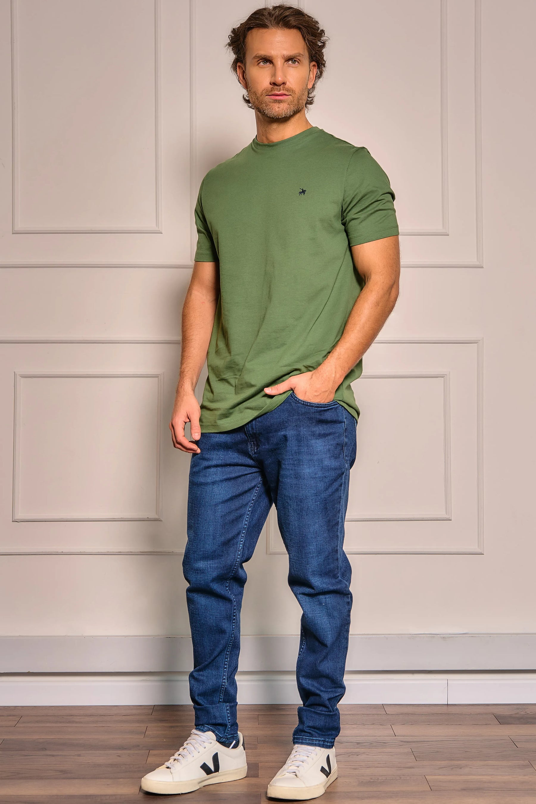 Camiseta Soft Hombre Verde Militar