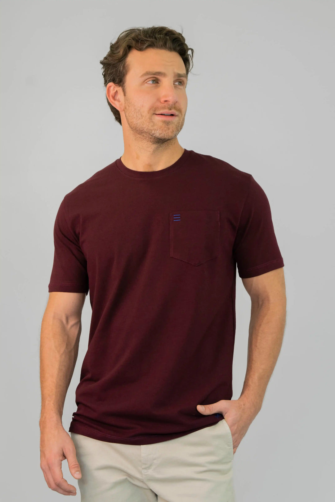 camiseta para hombre premium color vinotinto manga corta