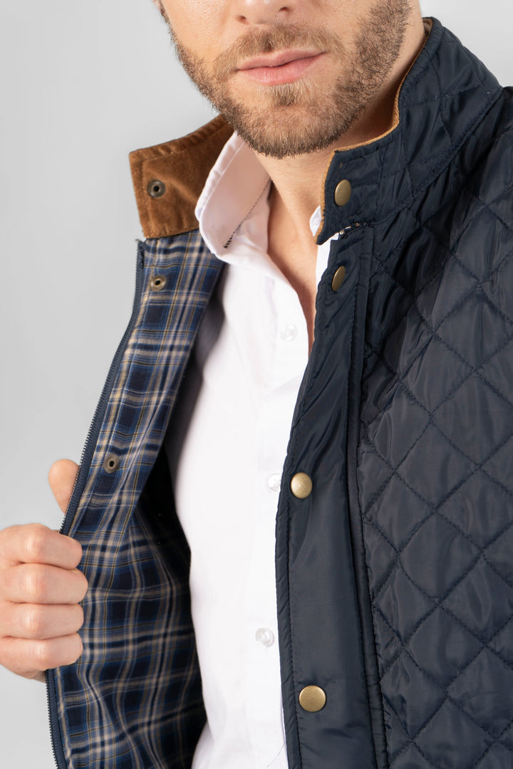 Chaleco Quilted Vest Hombre Azul Oscuro