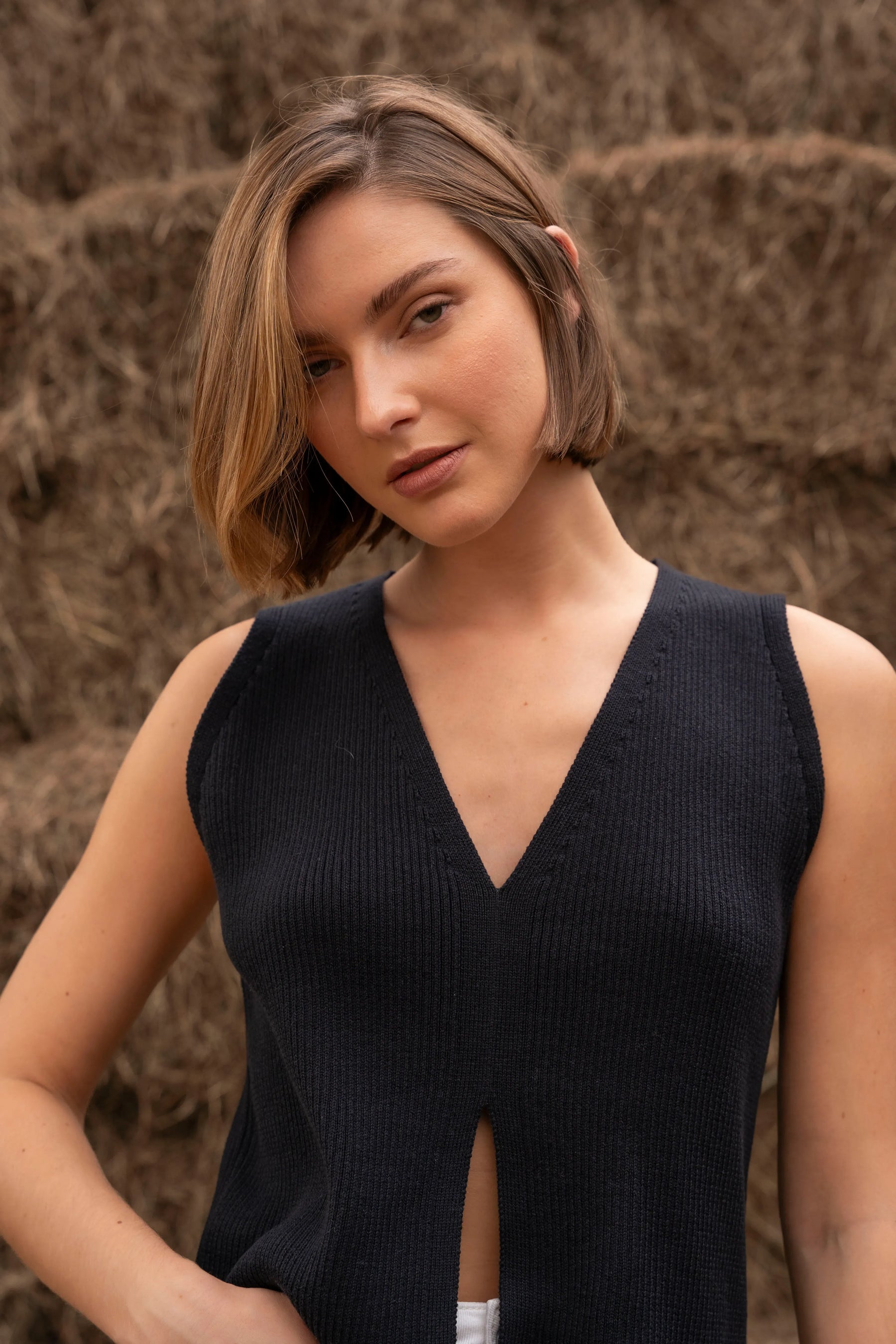 Lirio Vest Mujer Negro