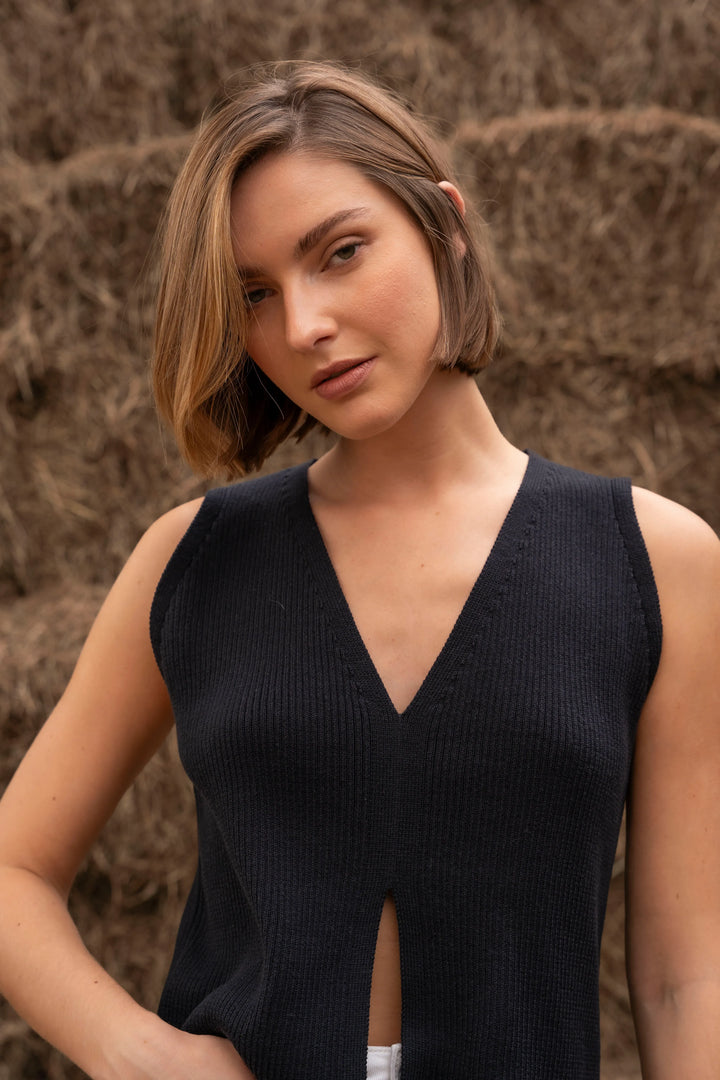 Lirio Vest Mujer Negro