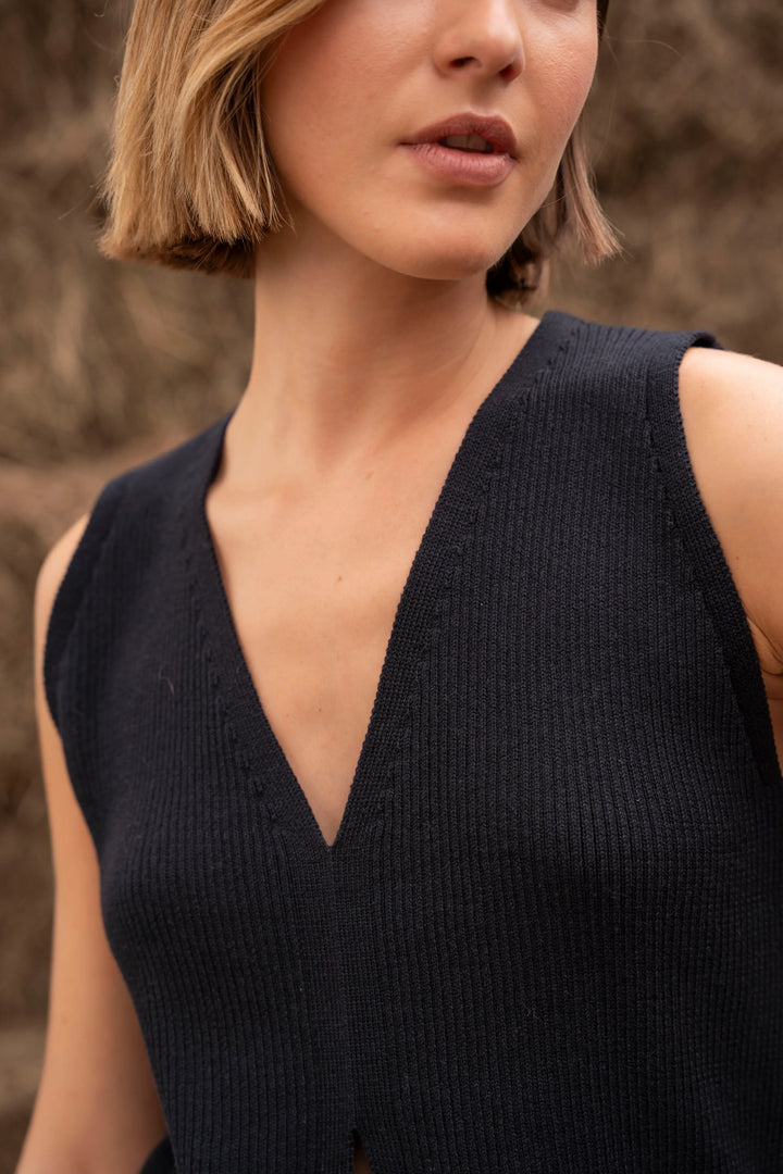 Lirio Vest Mujer Negro