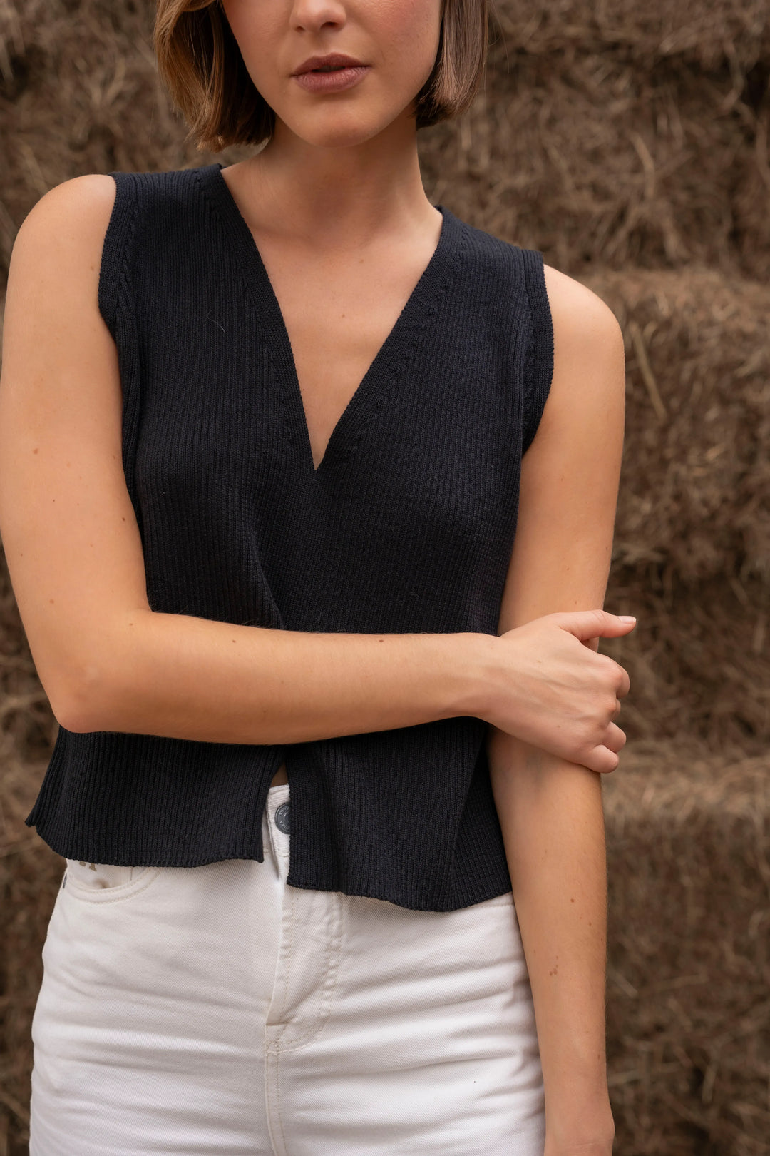 Lirio Vest Mujer Negro