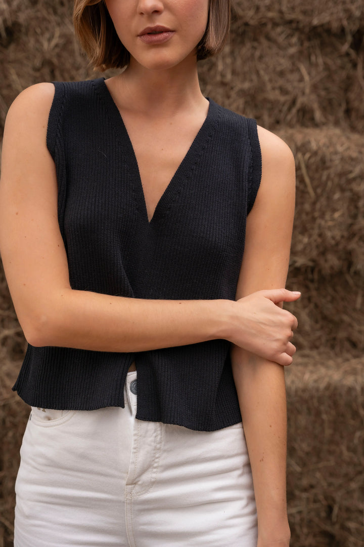 Lirio Vest Mujer Negro