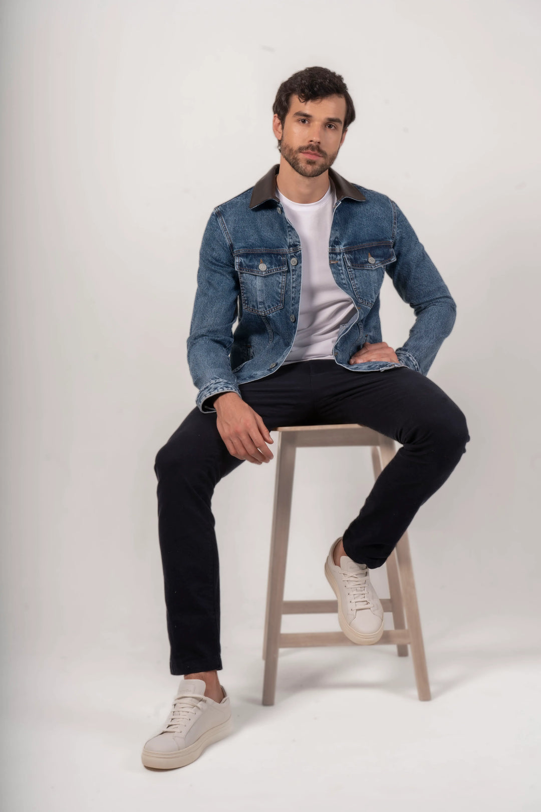 De Mezclilla Jeans Hombre Modelos Chaqueta Denim Hombre Azul