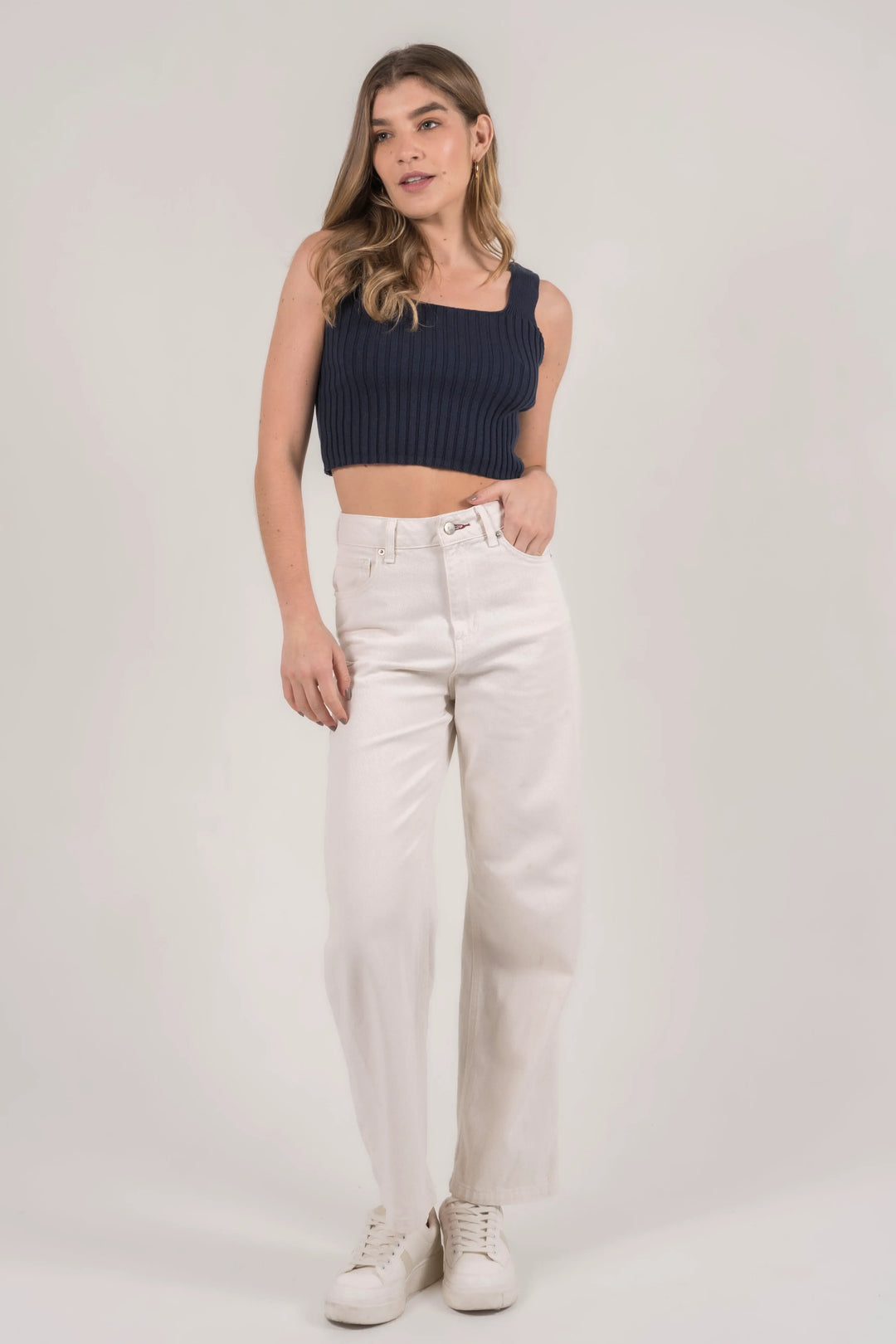 Crop Top Azul Oscuro