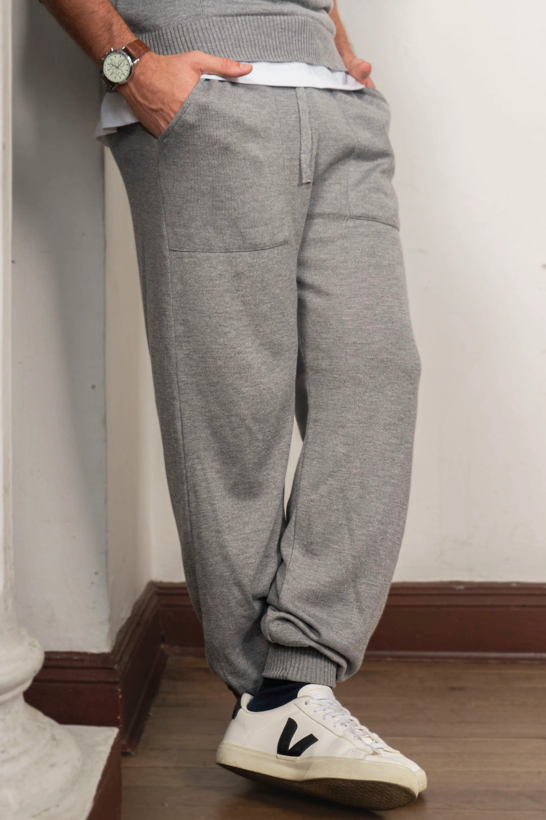 Knit Jogger Work & Latte Hombre Gris oscuro