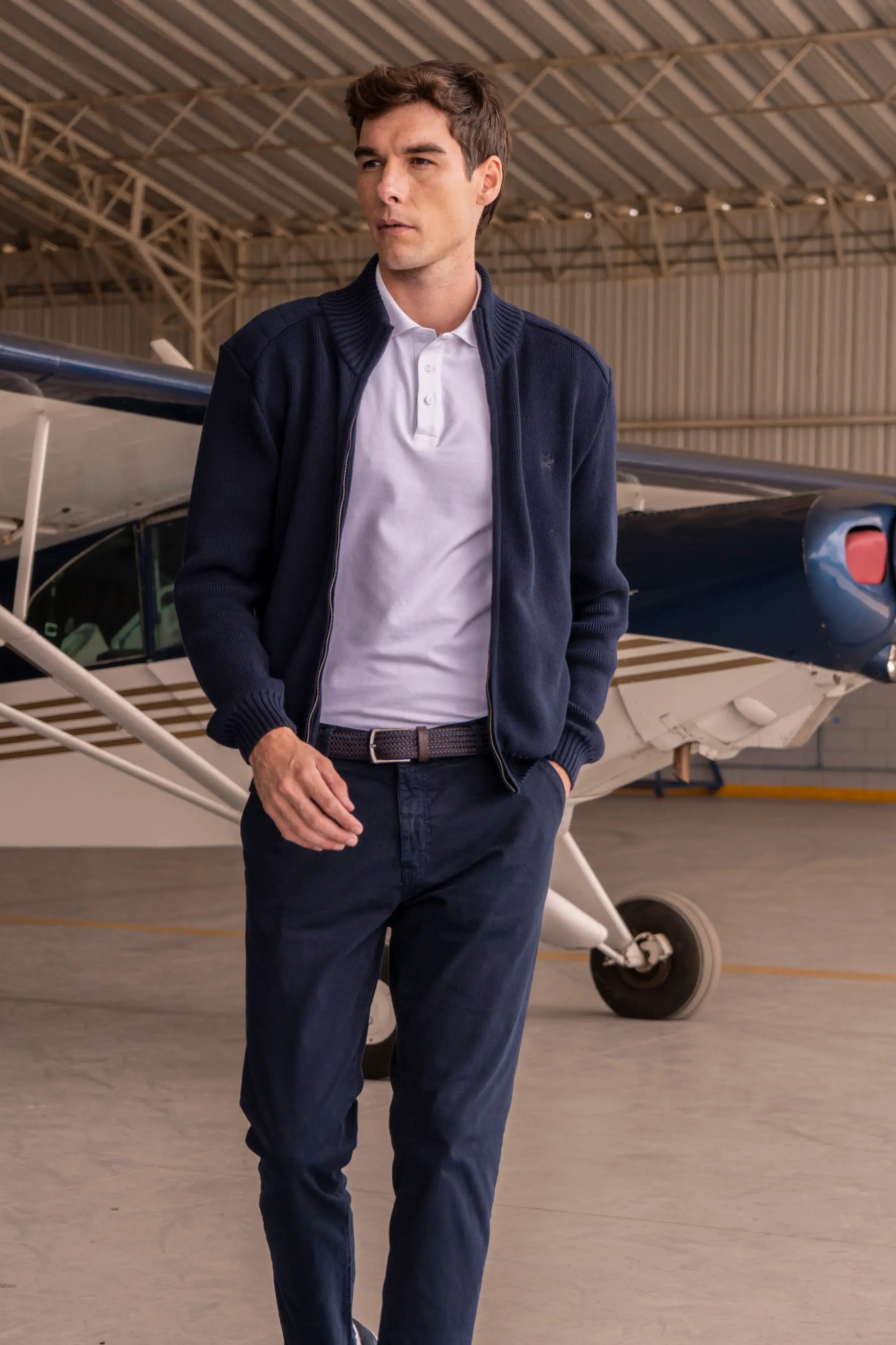 Fullzip Beckett Hombre Azul Oscuro