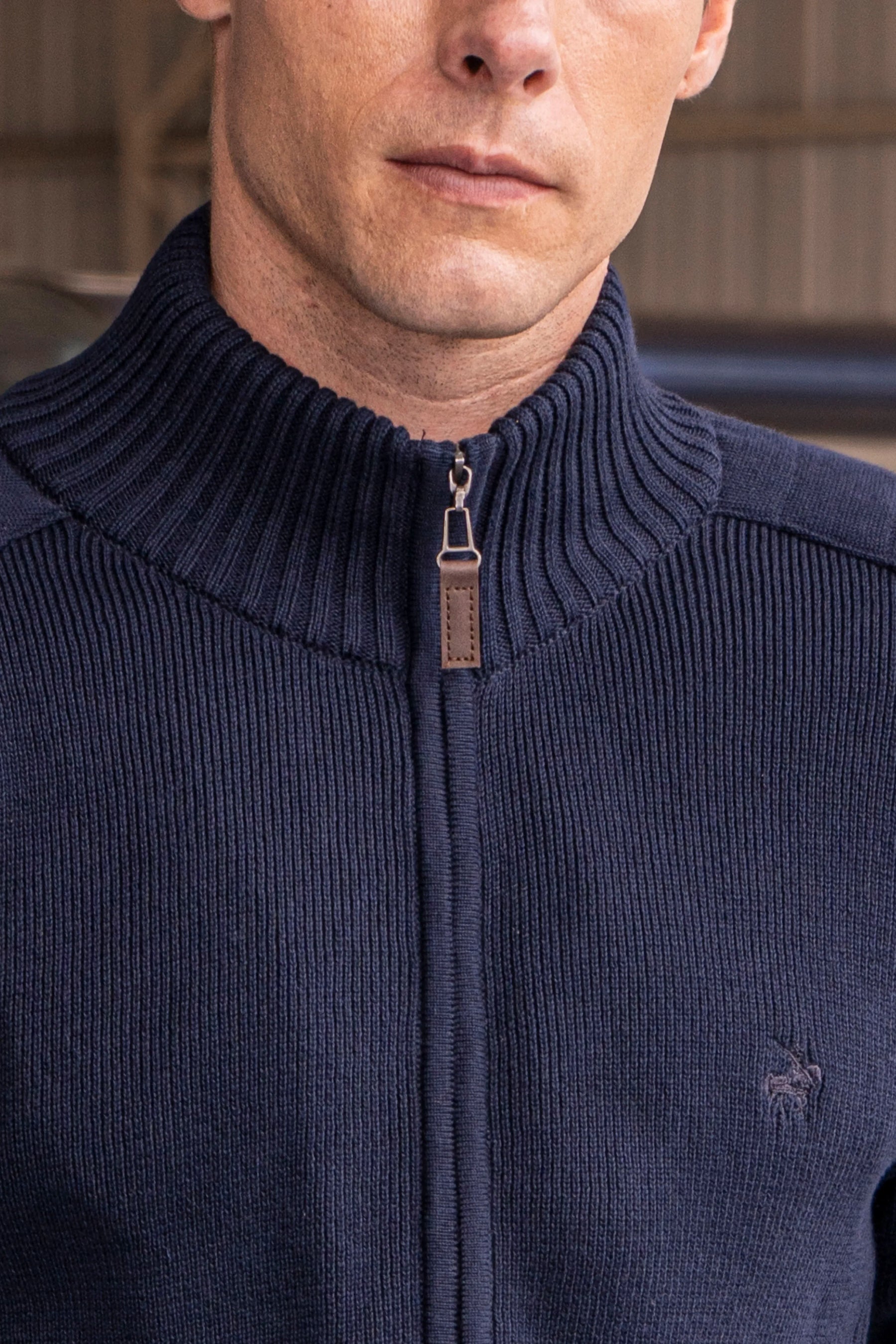 Fullzip Beckett Hombre Azul Oscuro