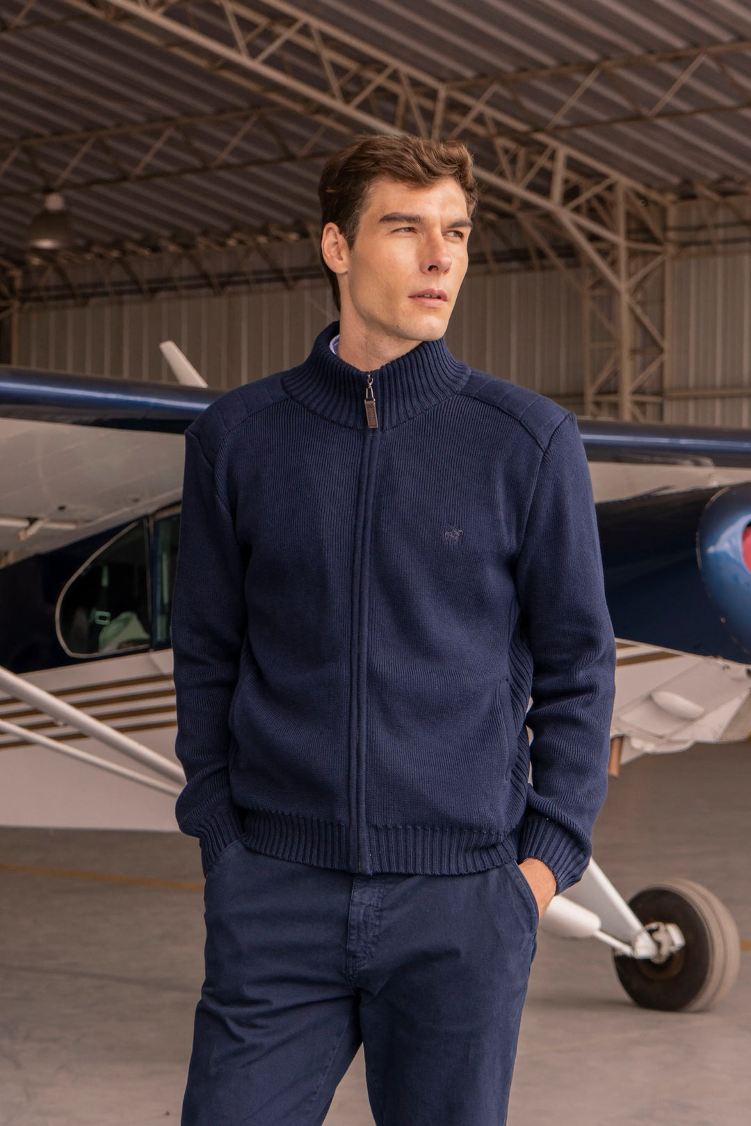 Fullzip Beckett Hombre Azul Oscuro