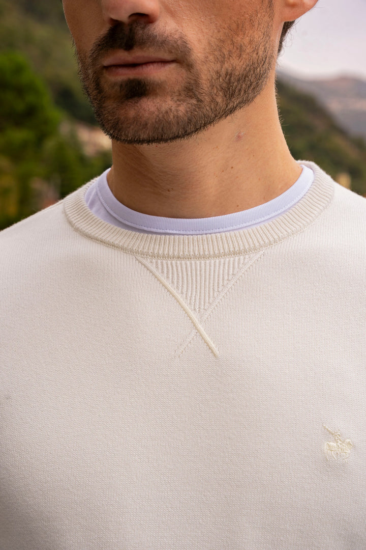 Suéter Crewneck Hombre Hueso