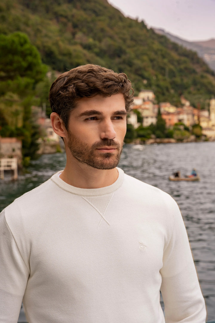 Suéter Crewneck Hombre Hueso