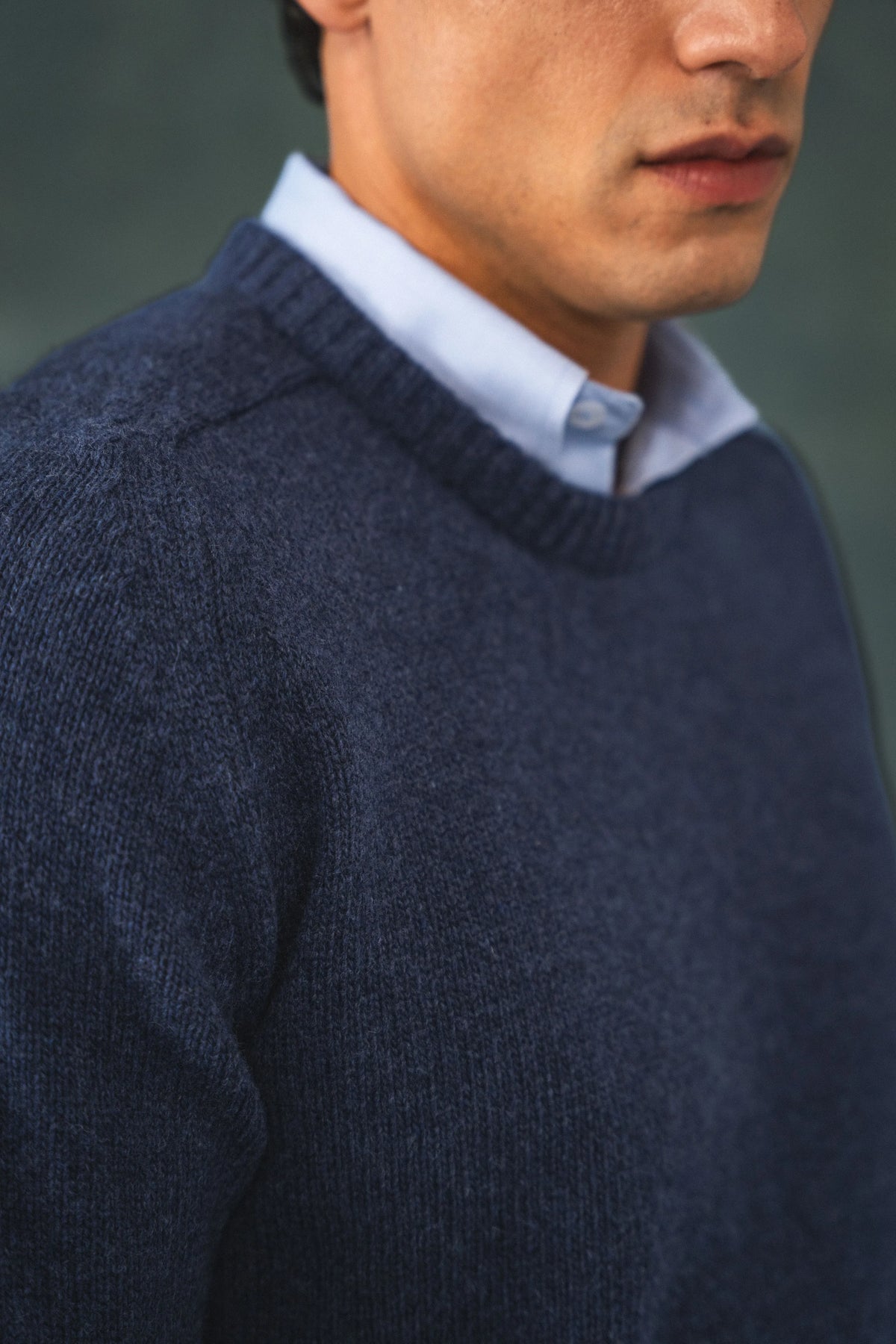 Crewneck Lana Hombre Azul