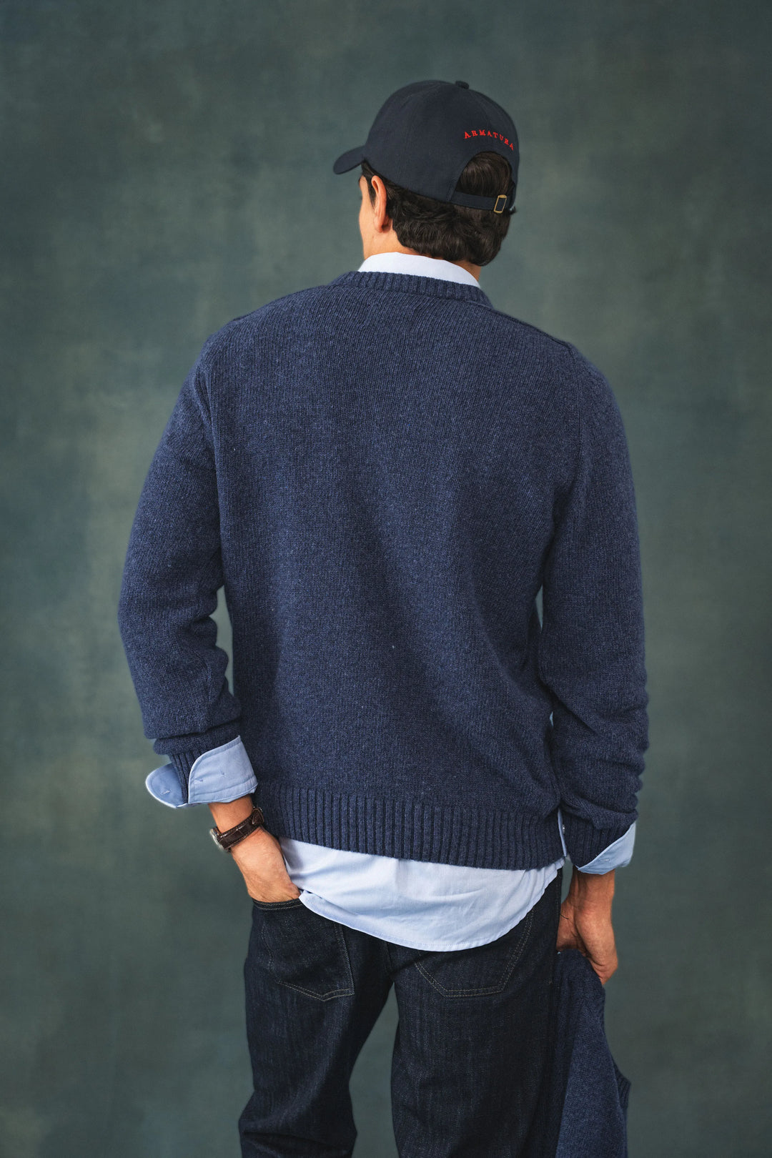 Crewneck Lana Hombre Azul