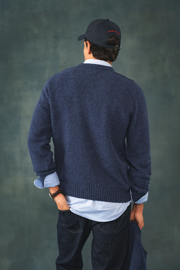 Crewneck Lana Hombre Azul