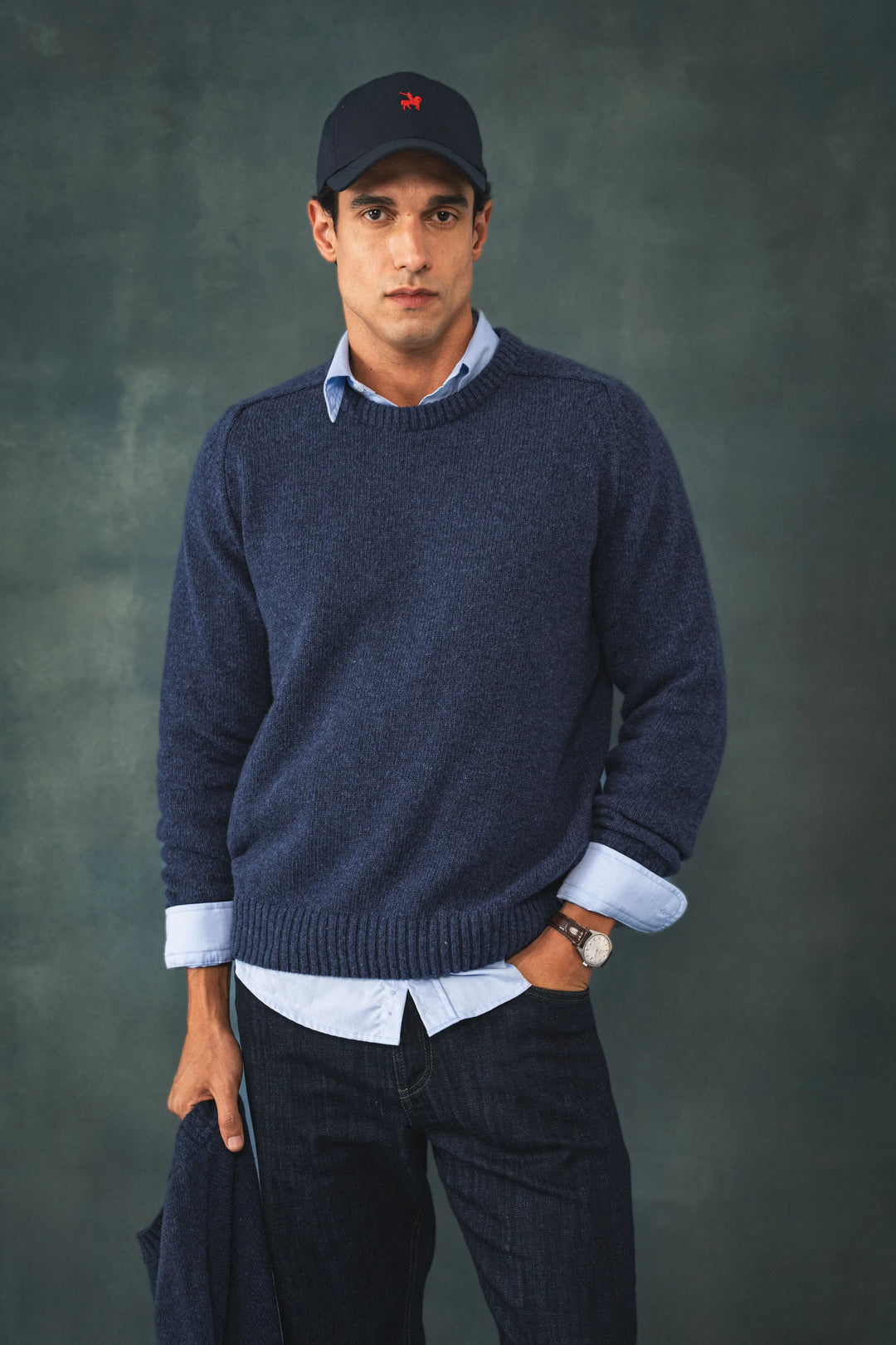 Crewneck Lana Hombre Azul