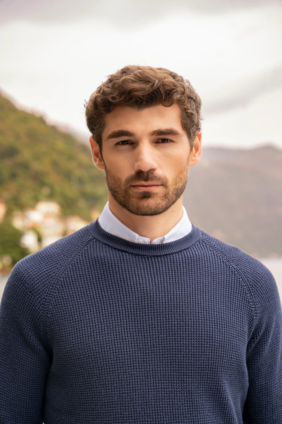 Suéter Vigneto Cuello redondo Hombre Azul Oscuro