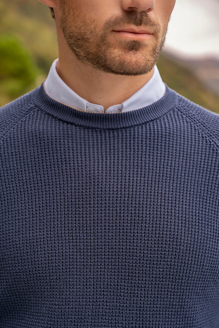 Suéter Vigneto Cuello redondo Hombre Azul Oscuro