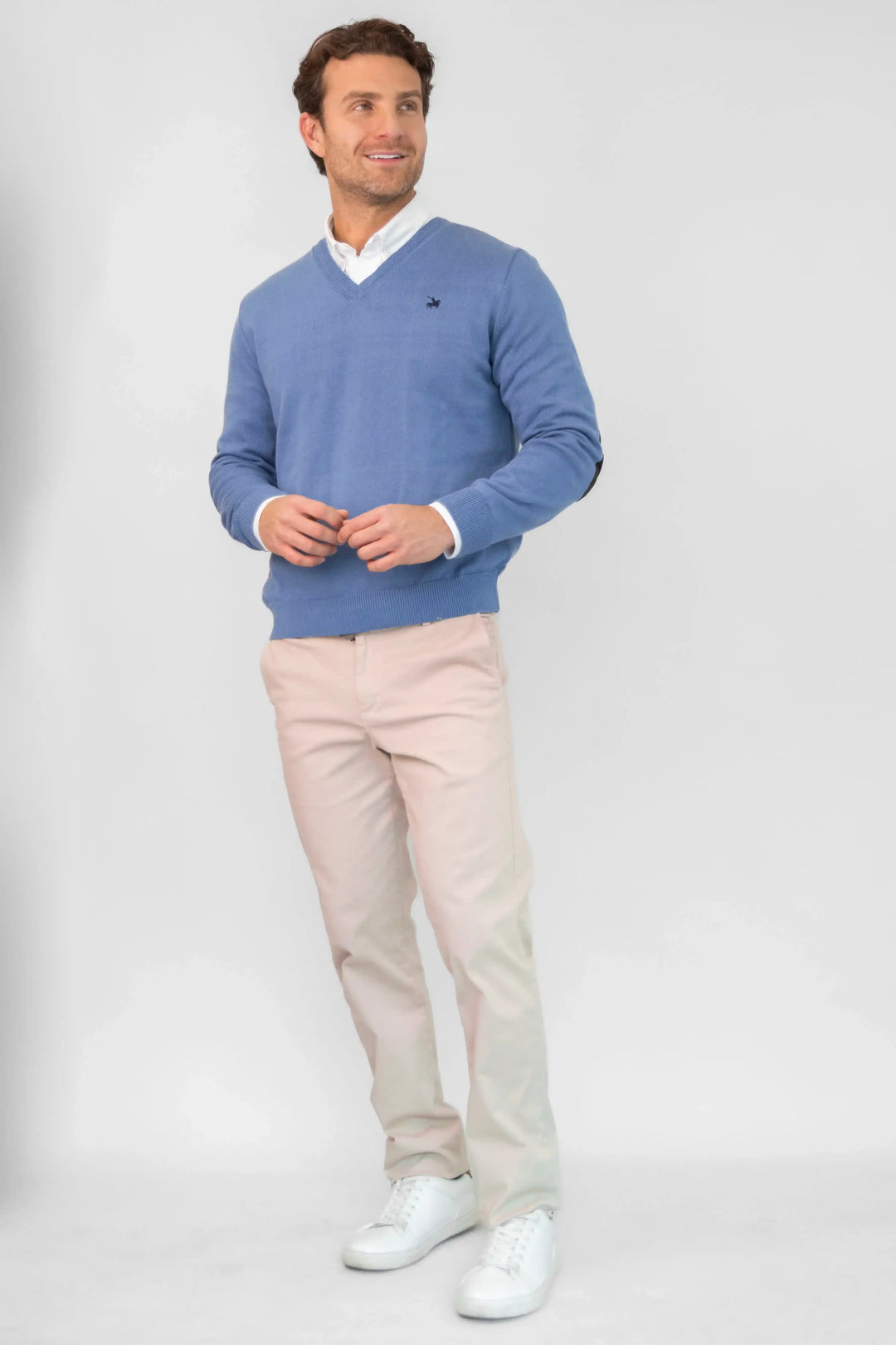 Camisa Sueter En V Suéter V Neck Hombre Azul Claro – Armatura CO