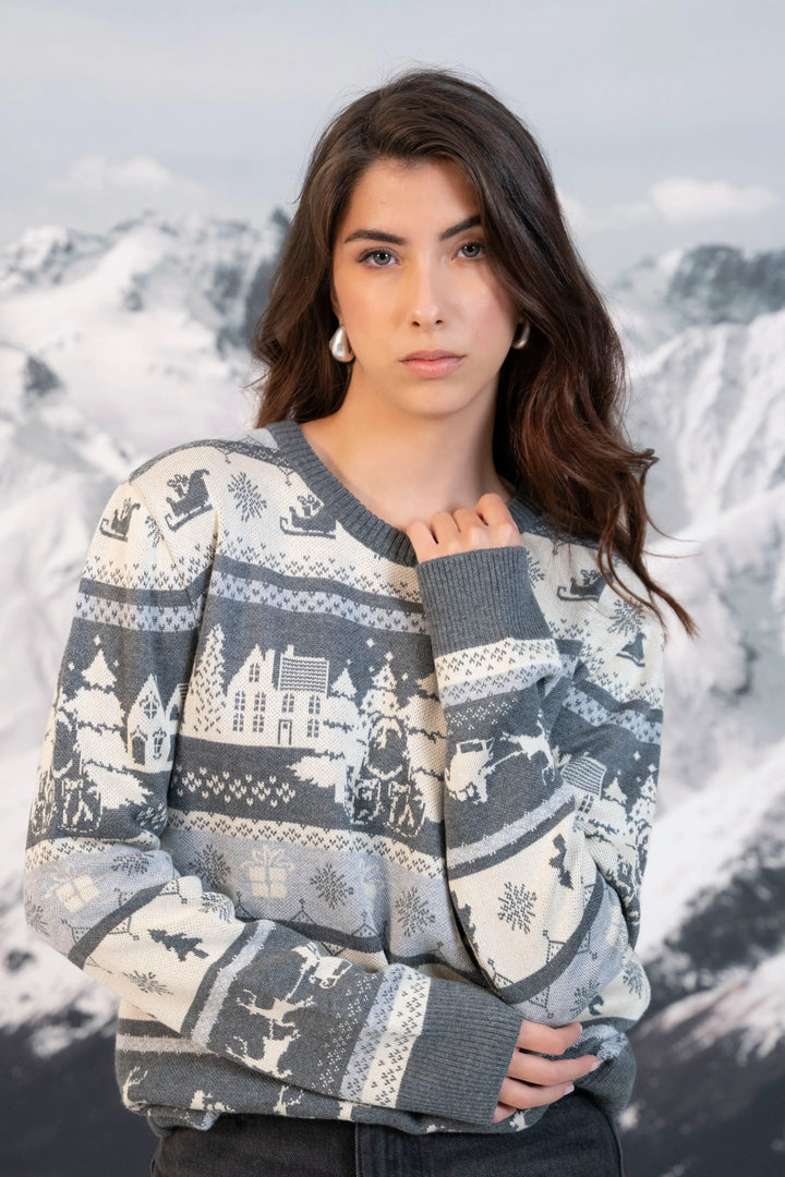 Not So Ugly Sweater Mujer Gris