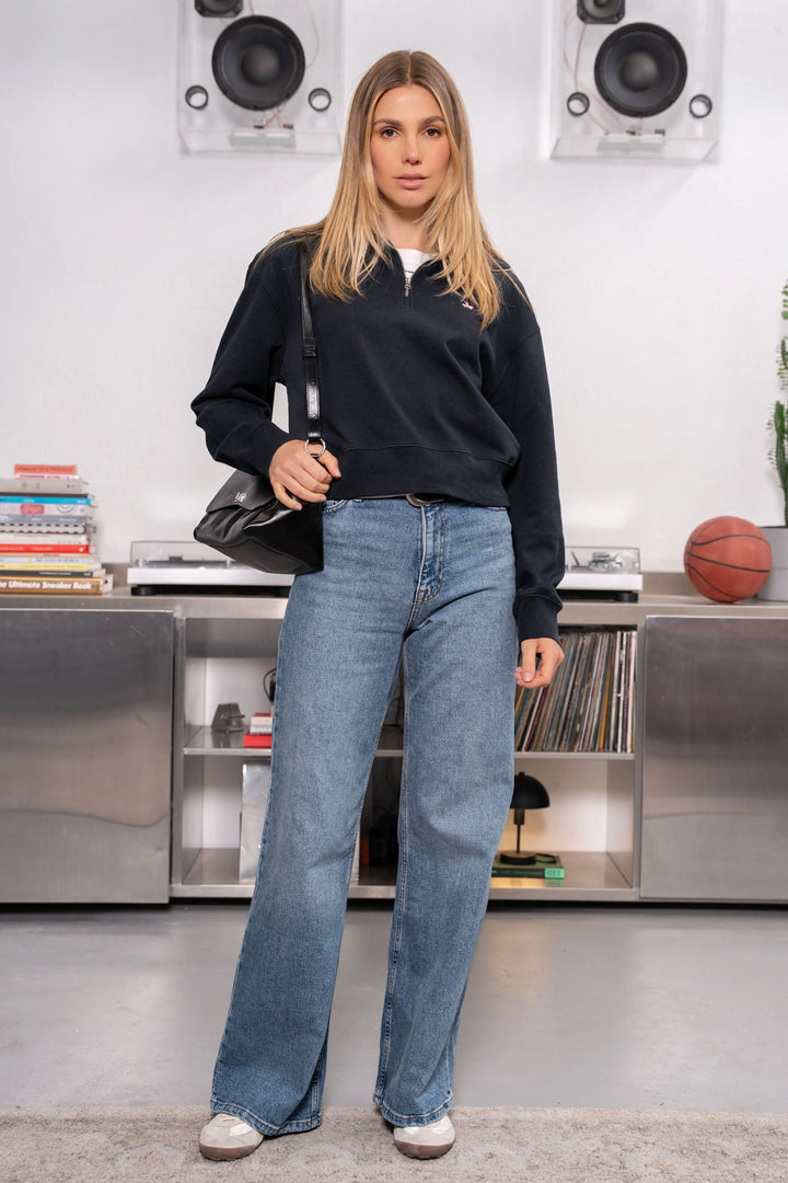 Halfzip Classic Mujer Azul Oscuro