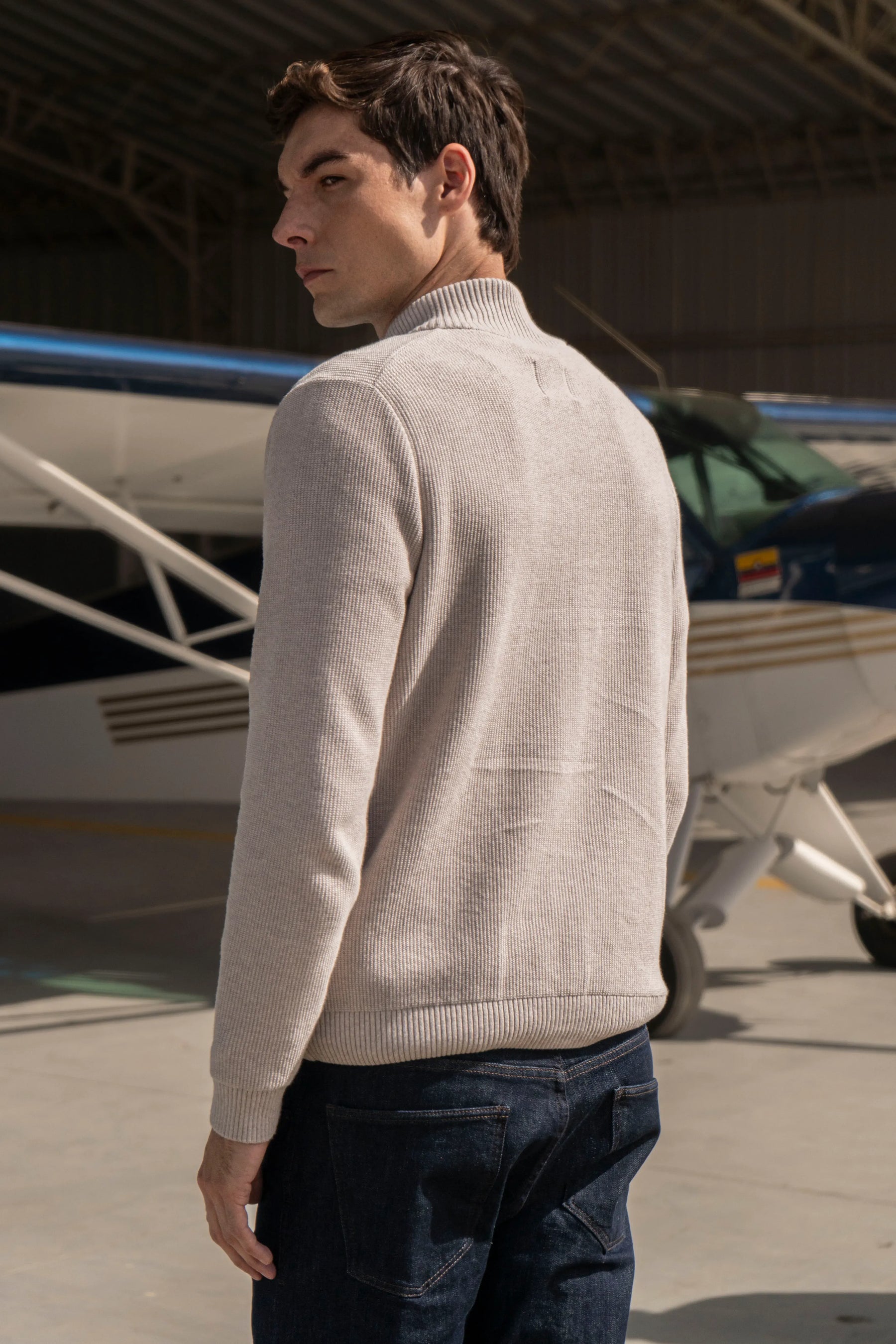 Suéter Halfzip Honey Hombre Arena