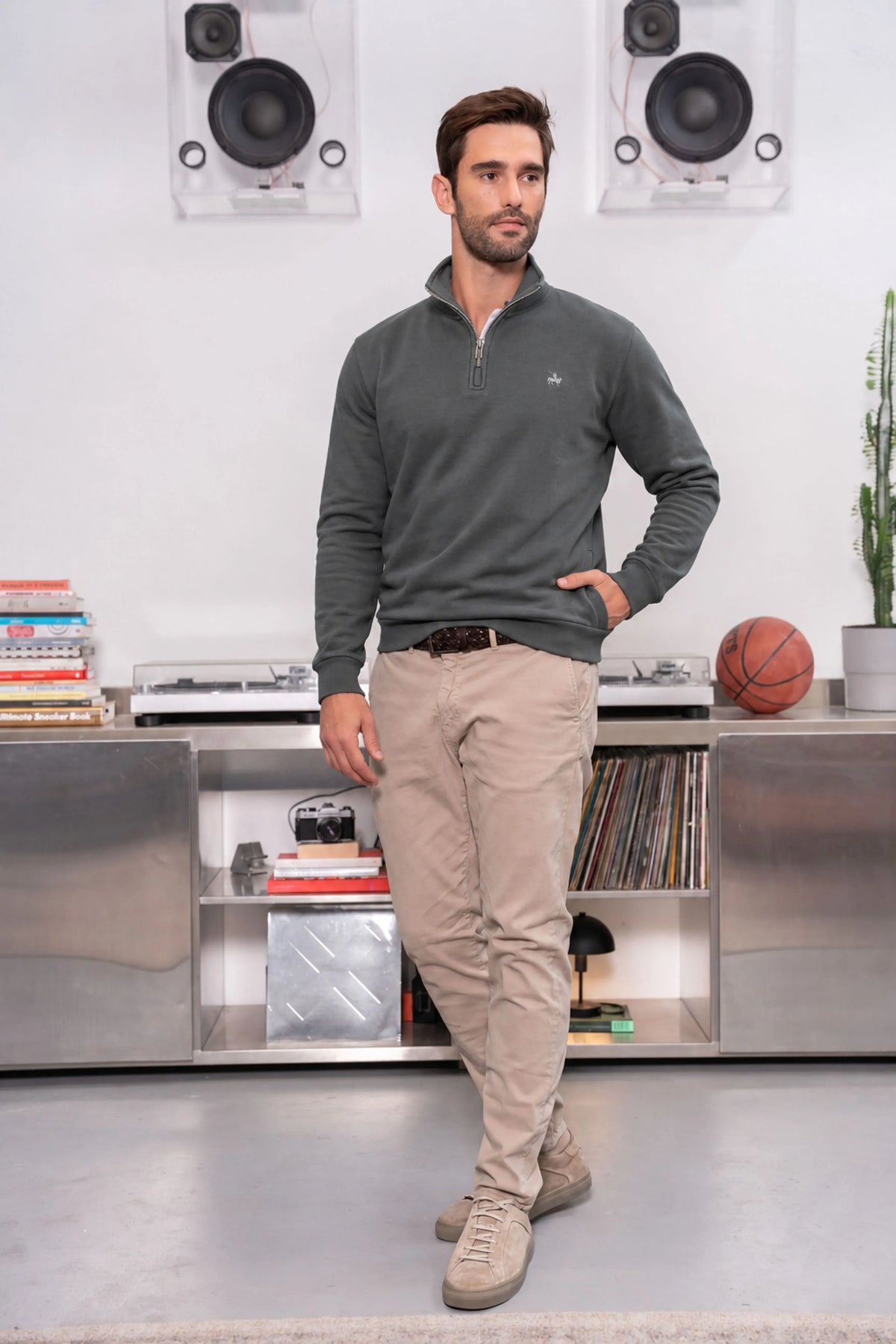 Halfzip Premium Comfy Hombre Gris