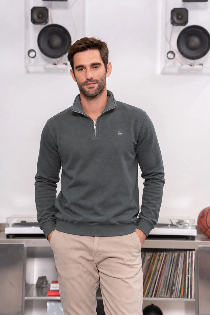Halfzip Premium Comfy Hombre Gris
