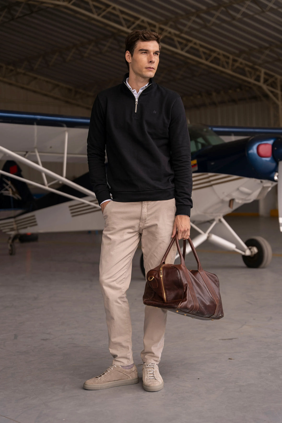 Halfzip Premium Comfy Hombre Negro