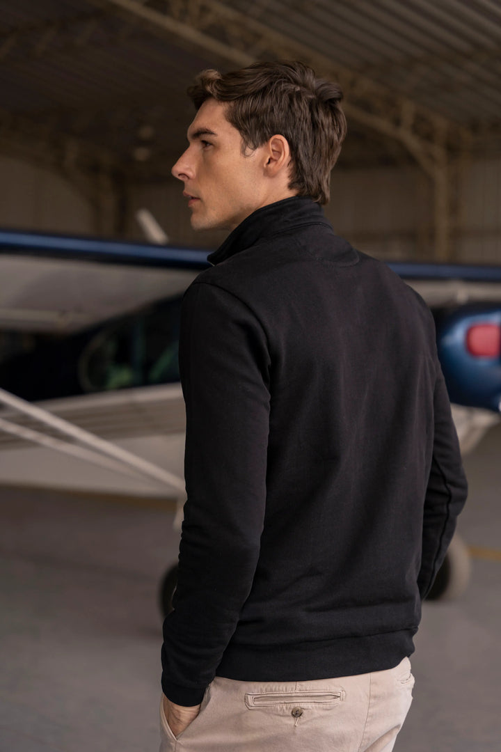Halfzip Premium Comfy Hombre Negro