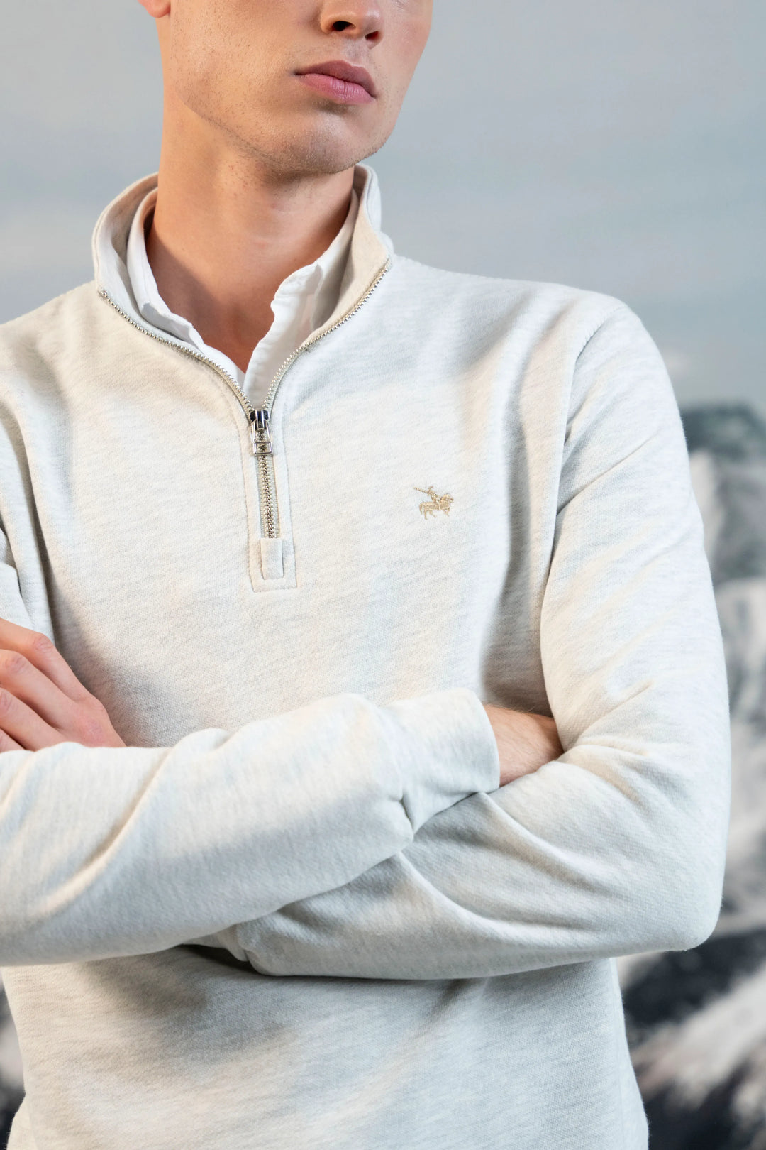 Suéter Halfzip Premium Hombre Arena