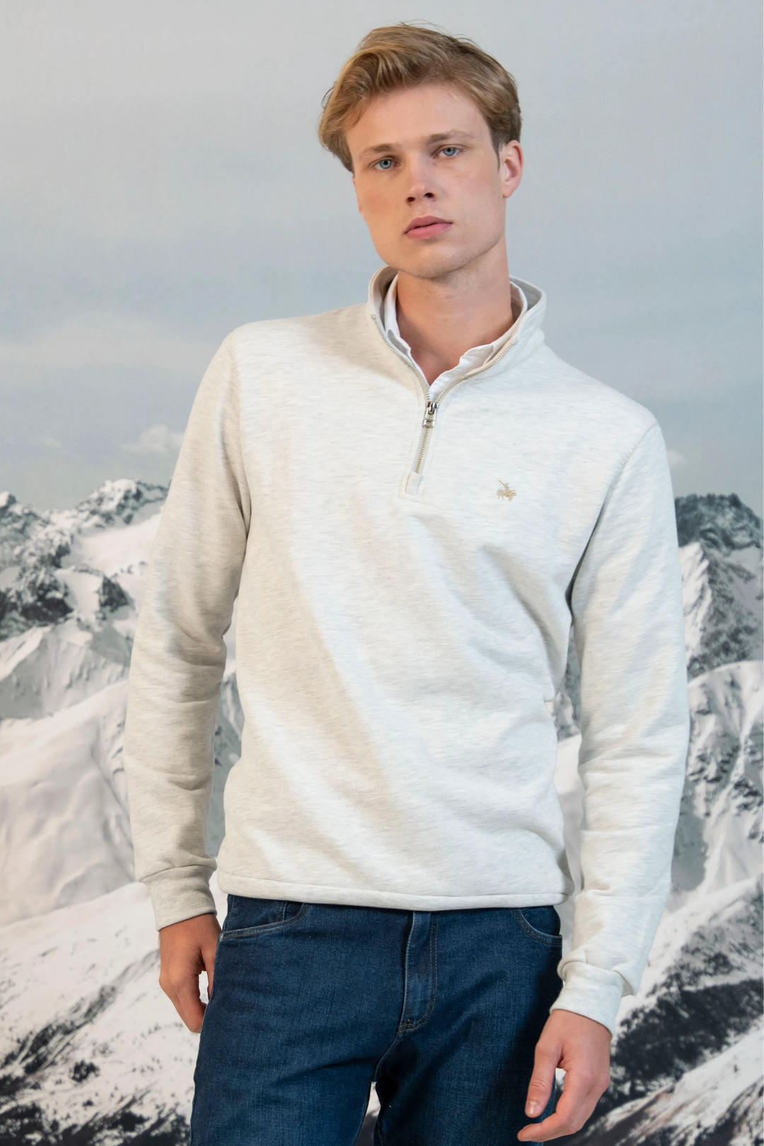 Suéter Halfzip Premium Hombre Arena