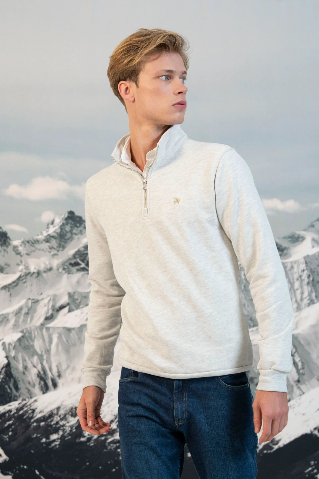 Suéter Halfzip Premium Hombre Arena