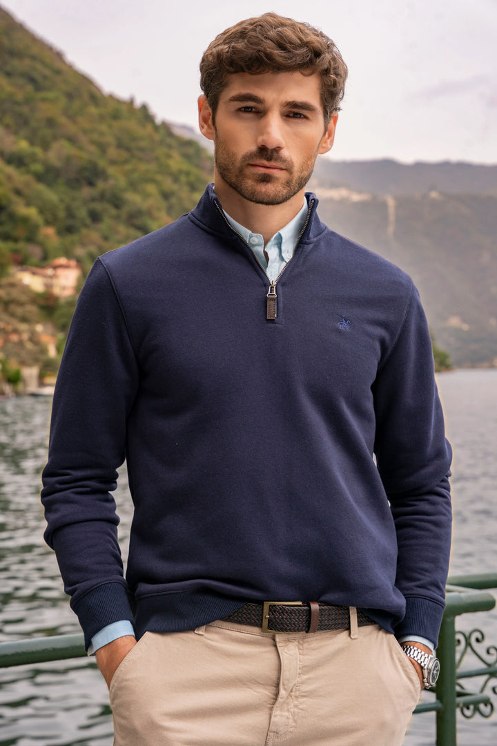 Suéter Halfzip Varenna Hombre Azul Oscuro