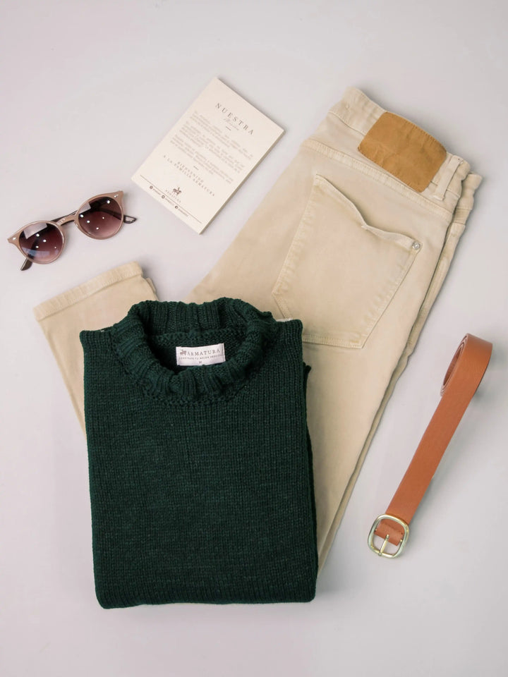 Suéter Bulky Turtle Neck Verde Pino