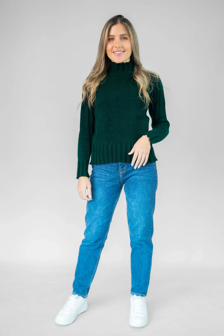 Suéter Bulky Turtle Neck Verde Pino
