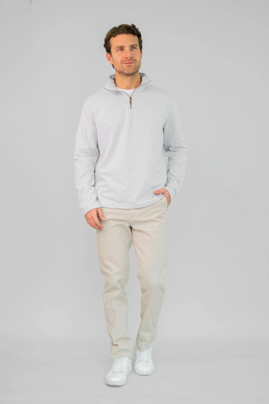 Suéter Halfzip Comfy Hombre Gris