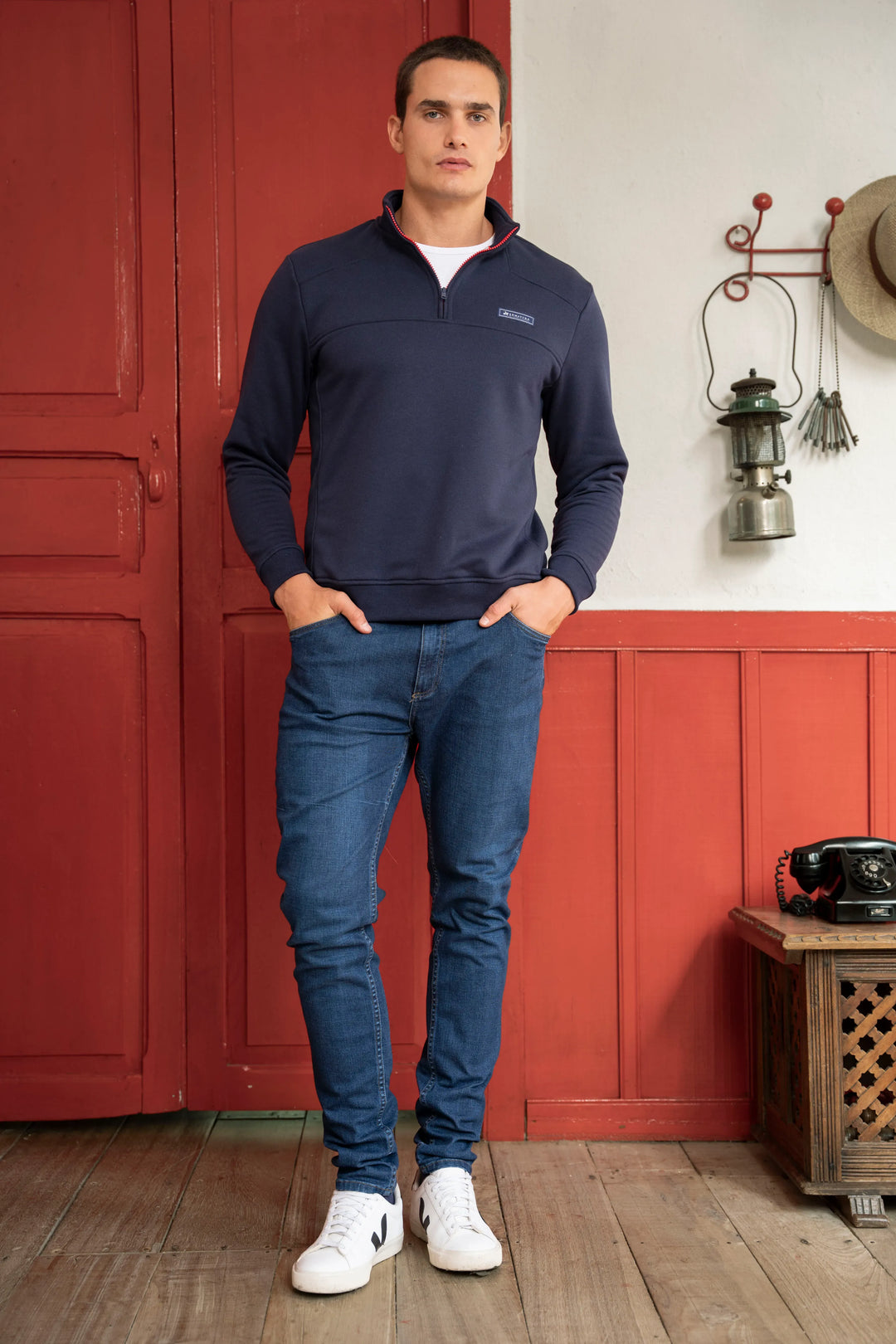 Suéter Everyday Halfzip Hombre Azul
