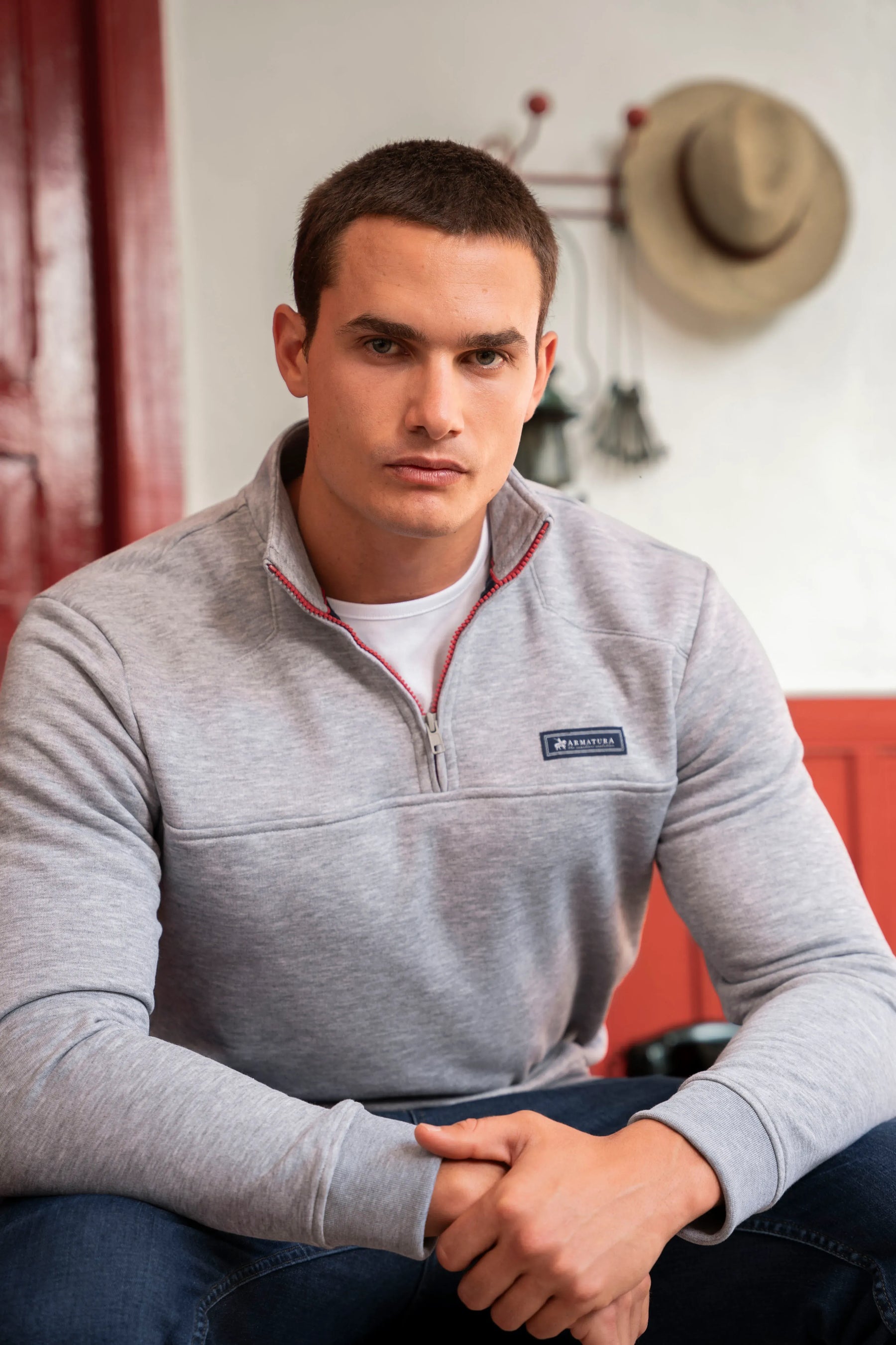 Suéter Everyday Halfzip Hombre Gris Claro