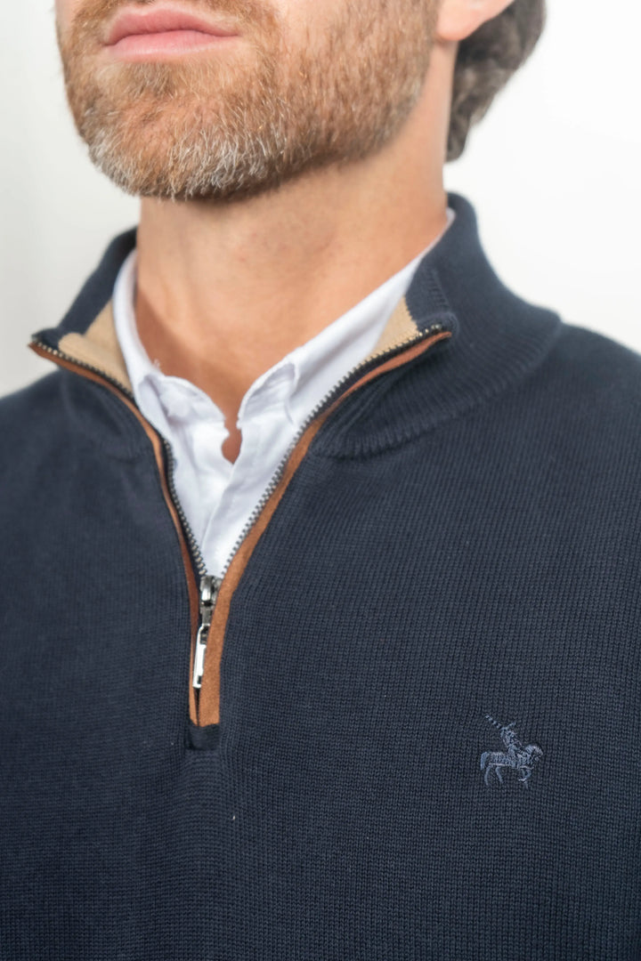 Suéter Halfzip Legacy Hombre Azul Oscuro