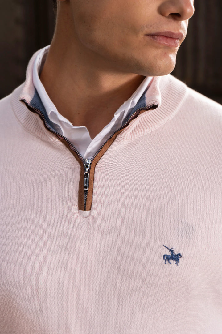 Suéter Halfzip Legacy Hombre Rosado