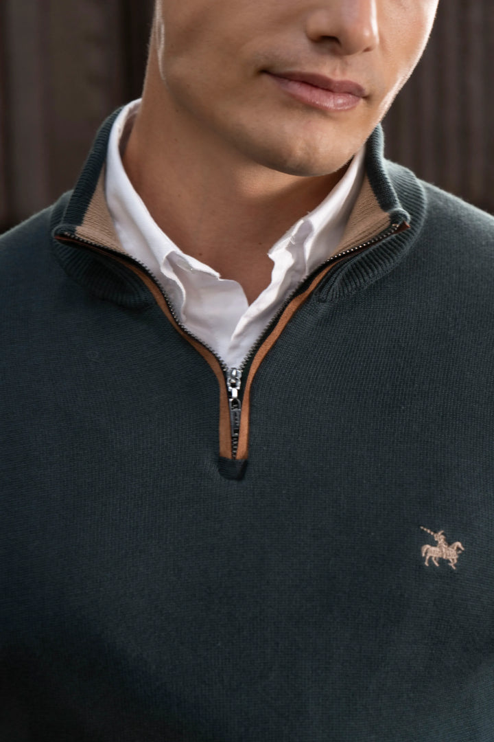 Suéter Halfzip Legacy Hombre Verde