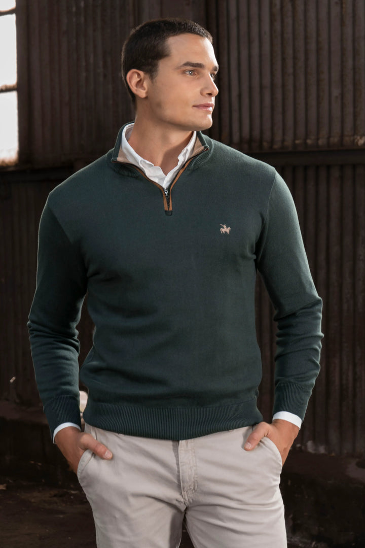 Suéter Halfzip Legacy Hombre Verde