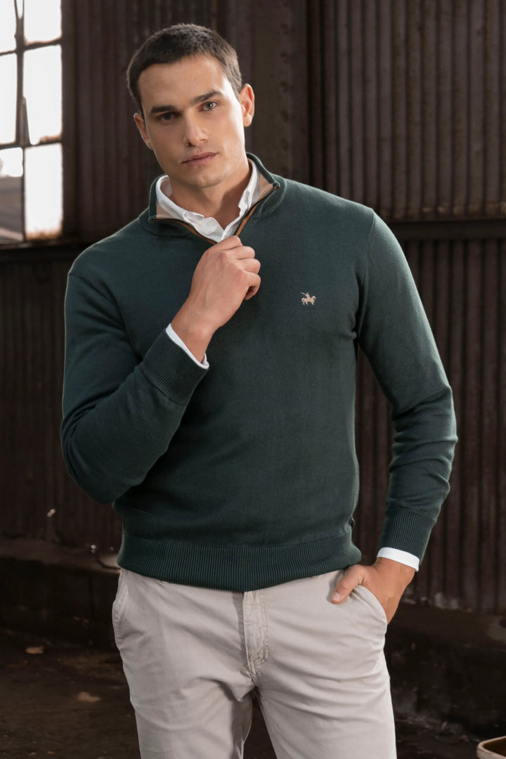 Suéter Halfzip Legacy Hombre Verde