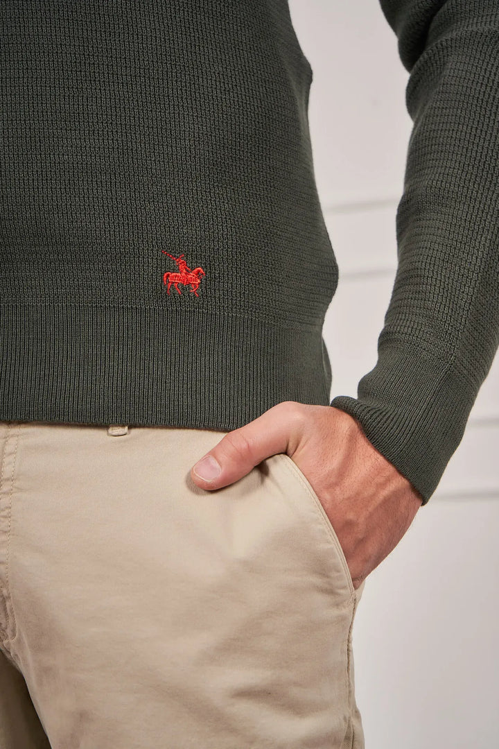 Suéter Halfzip Textured Hombre Verde