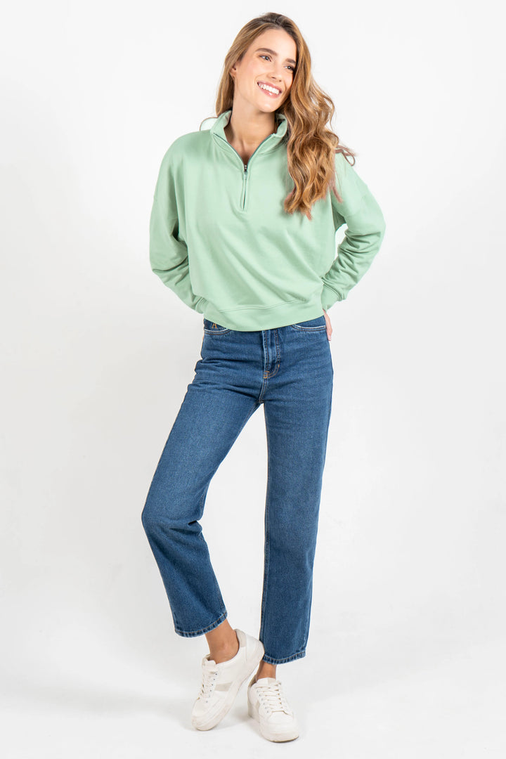 Suéter Halfzip Wellness Mujer Verde