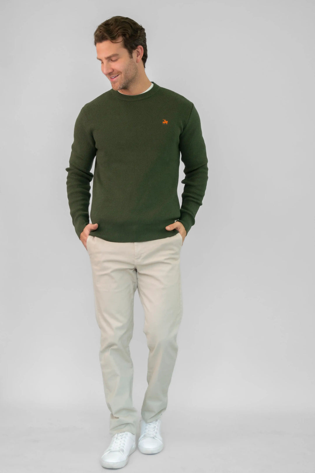 Suéter Textured Cuello Redondo Verde