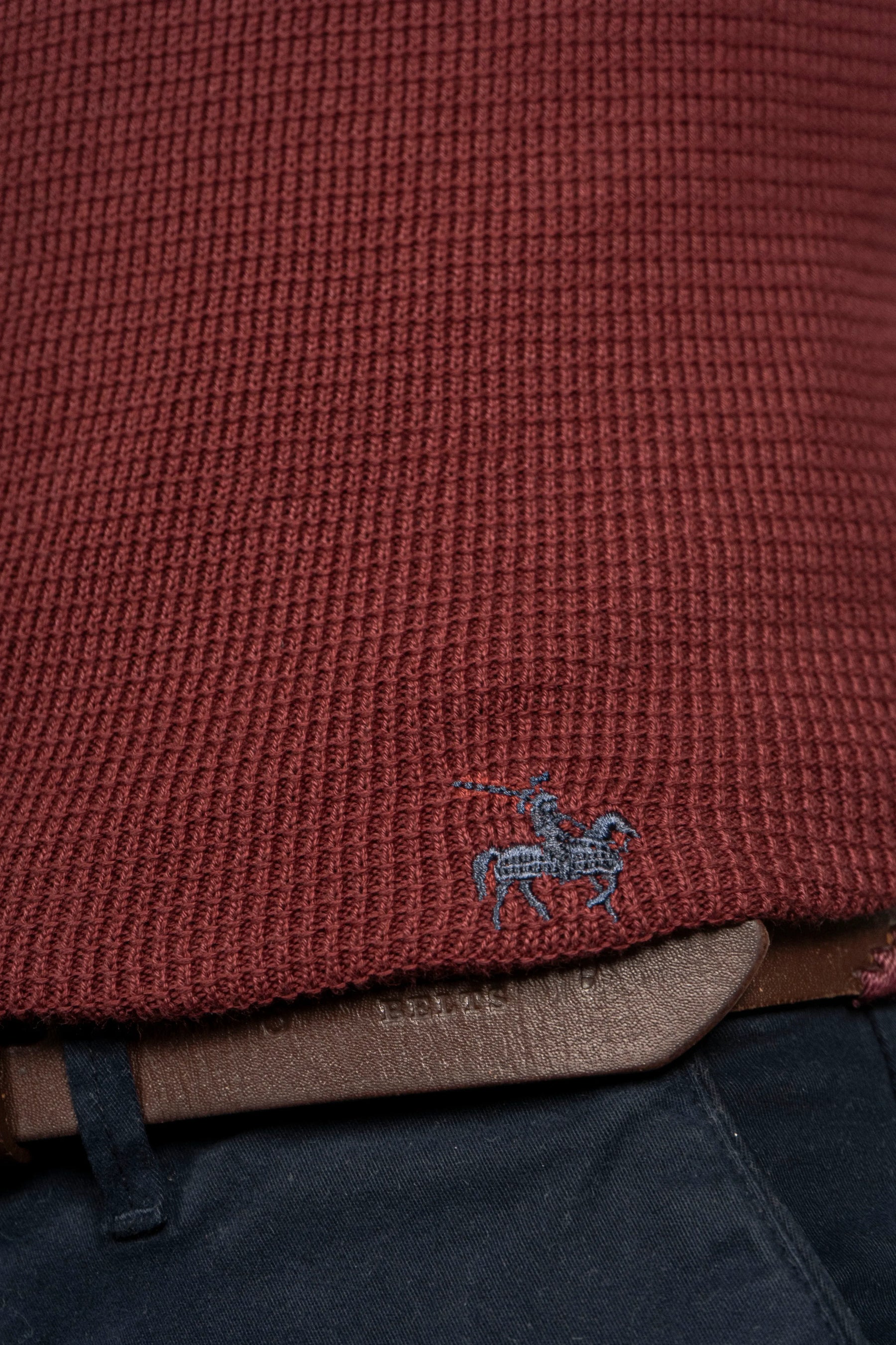 Suéter Halfzip Textured Hombre Vinotinto