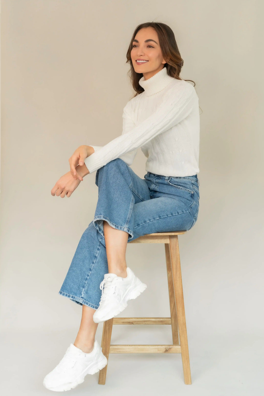 Su ter trenzado cuello tortuga Mujer Hueso Armatura Armatura CO